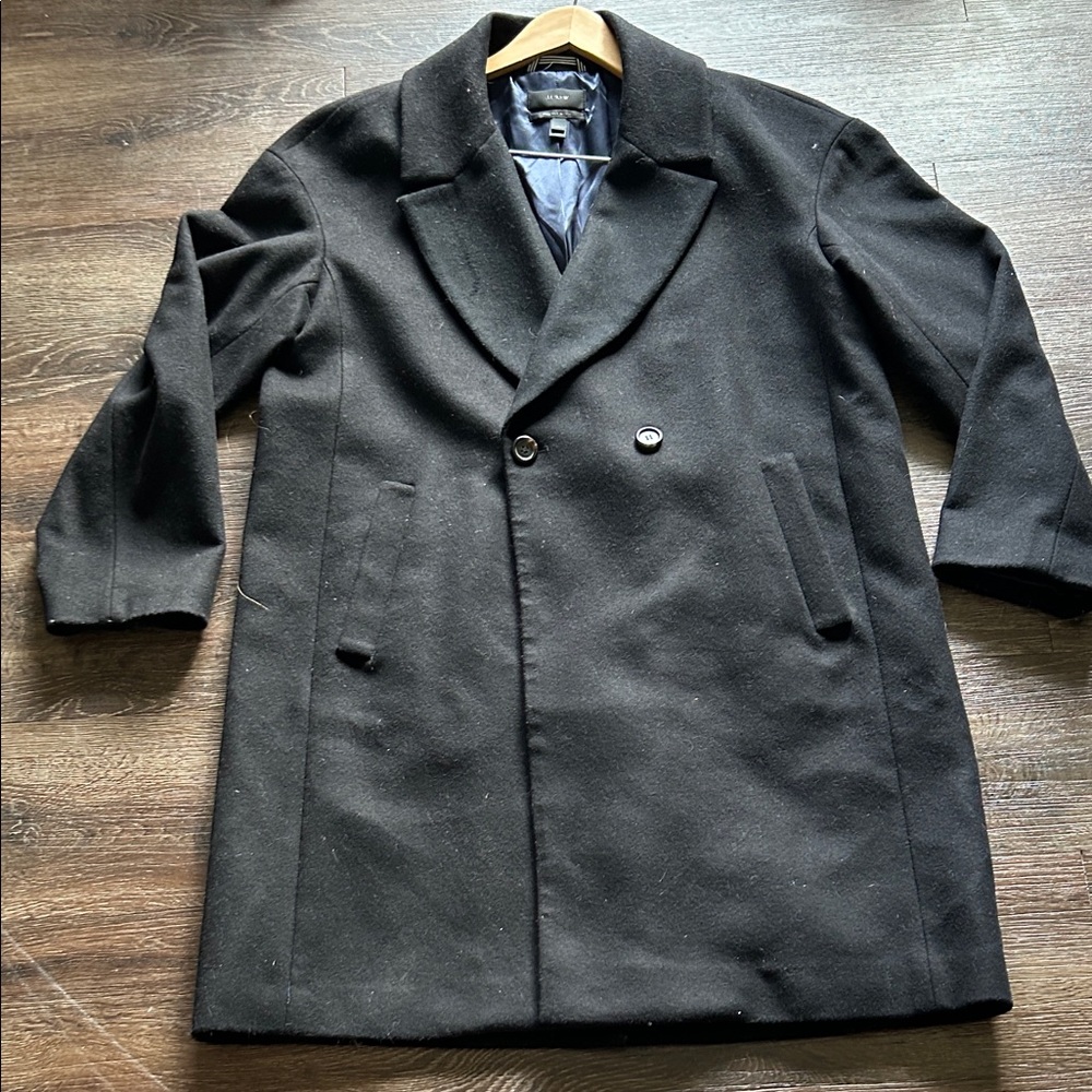 J.CREW Men's Black Double-Breasted Coat